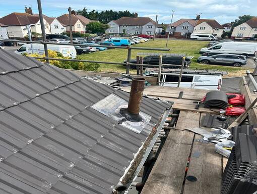 Beetley Roofing Services 18 This is a photo of a roof installation being carried out in Beetley. Installation carried out by Beetley Roofing Services