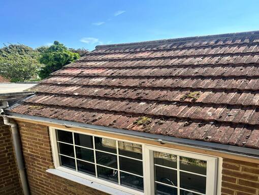 Our company offers a full and comprehensive inspection of your roof which will help in discovering any current or issues that may cause concern in the future. Inspection costs start at £250.00 + VAT involving a thorough investigation of the entire roof after which we will present our findings. Also the fascias and soffits are included in the inspection and areas of concern will be made clear in our report. An inspection of a roof is financially an investment especially when considering purchasing a property or even if you require an inspection to alleviate any concerns you may have regarding your roof. This is a photo of a roof needing repair in Beetley